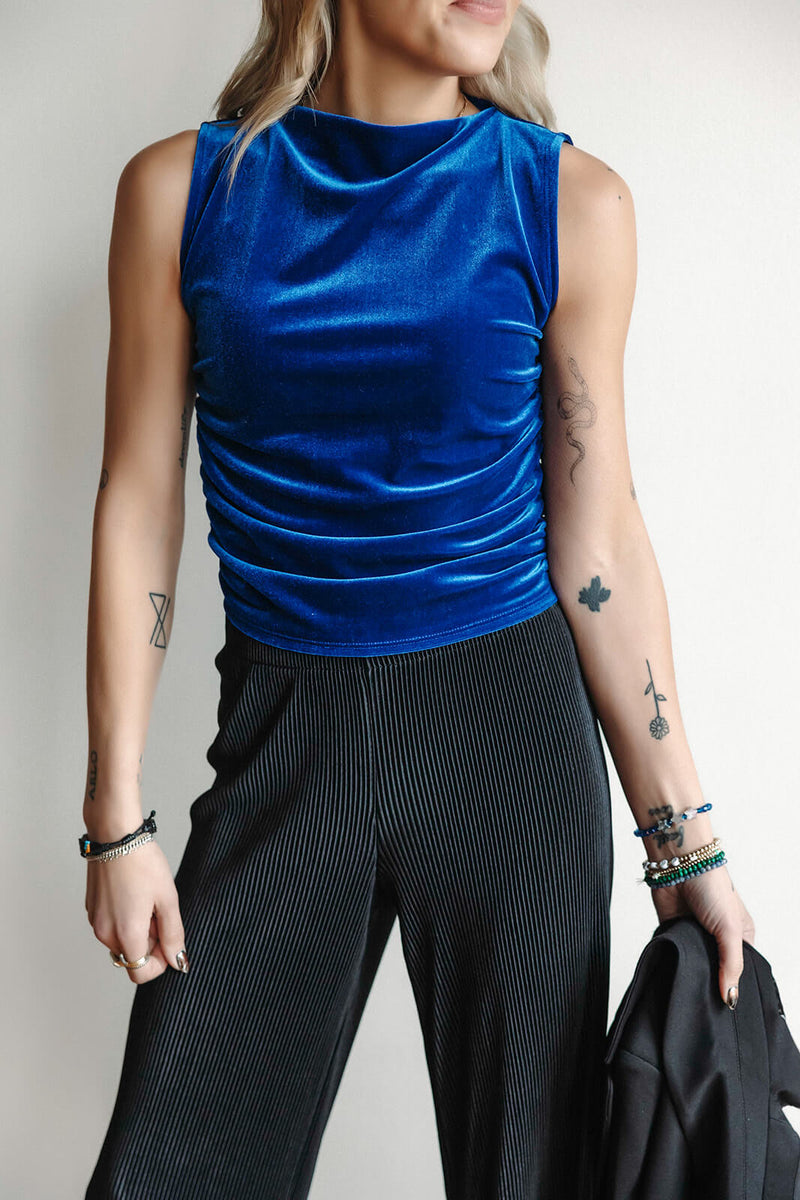 arlo-project-social-t-on-repeat-ruched-side-velvet-tank