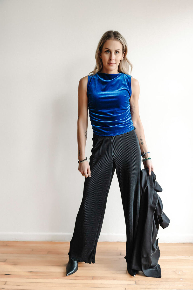 arlo-project-social-t-on-repeat-ruched-side-velvet-tank