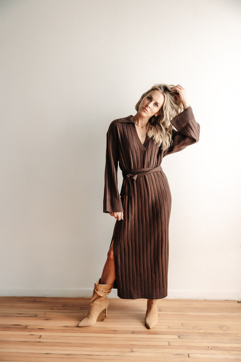 Sage Amber Waist Tied Midi Dress