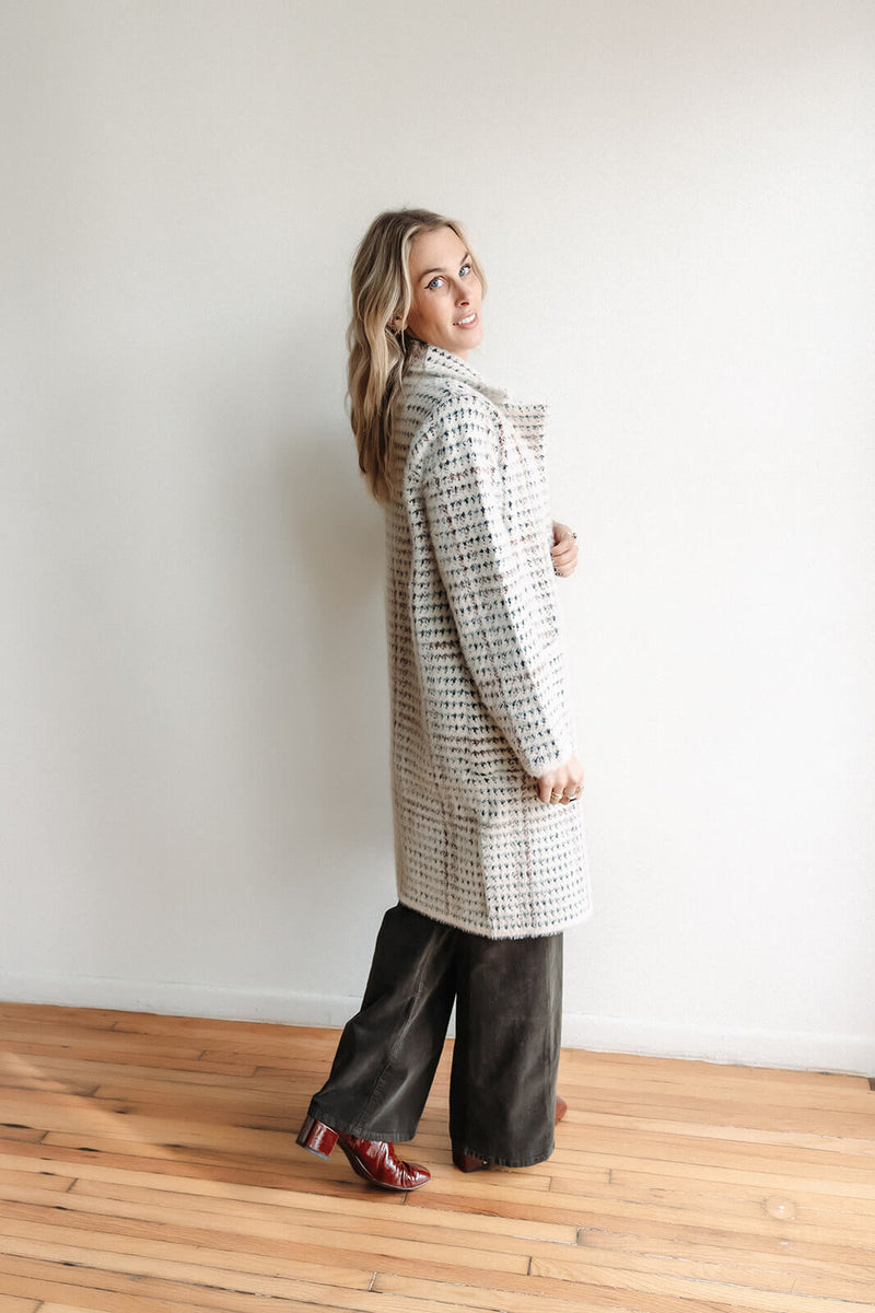 Sage Marceau Houndstooth Coat