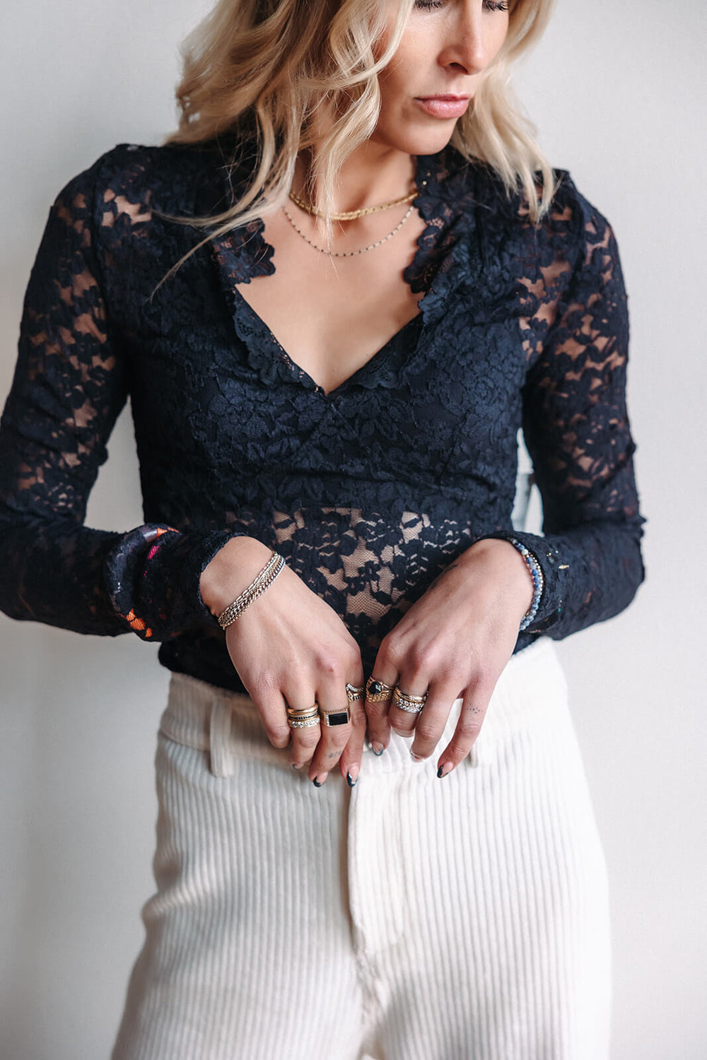 Free People All Day Lace Long Sleeve